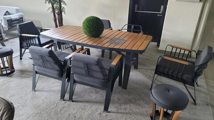 Столовая группа Ocean Dinning Set. Алюминий, ироко. Поставка 45 дней.