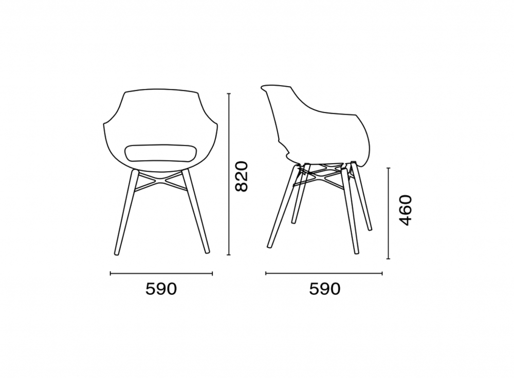 Кресло пластиковое Papatya Opal Wox Pro Beech, натуральный, антрацит