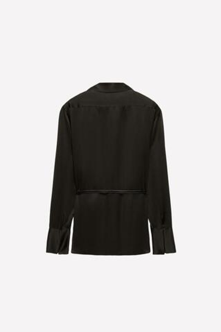 ZARA X LUDOVIC DE SAINT SERNIN РУБАШКА СВОБОДНОГО КРОЯ, ТЕМНО-КОРИЧНЕВЫЙ