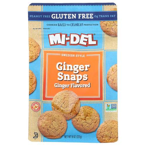 Mi-Del Cookies, шоколадные снеки с имбирем, со вкусом имбиря, 227 г (8 унций)