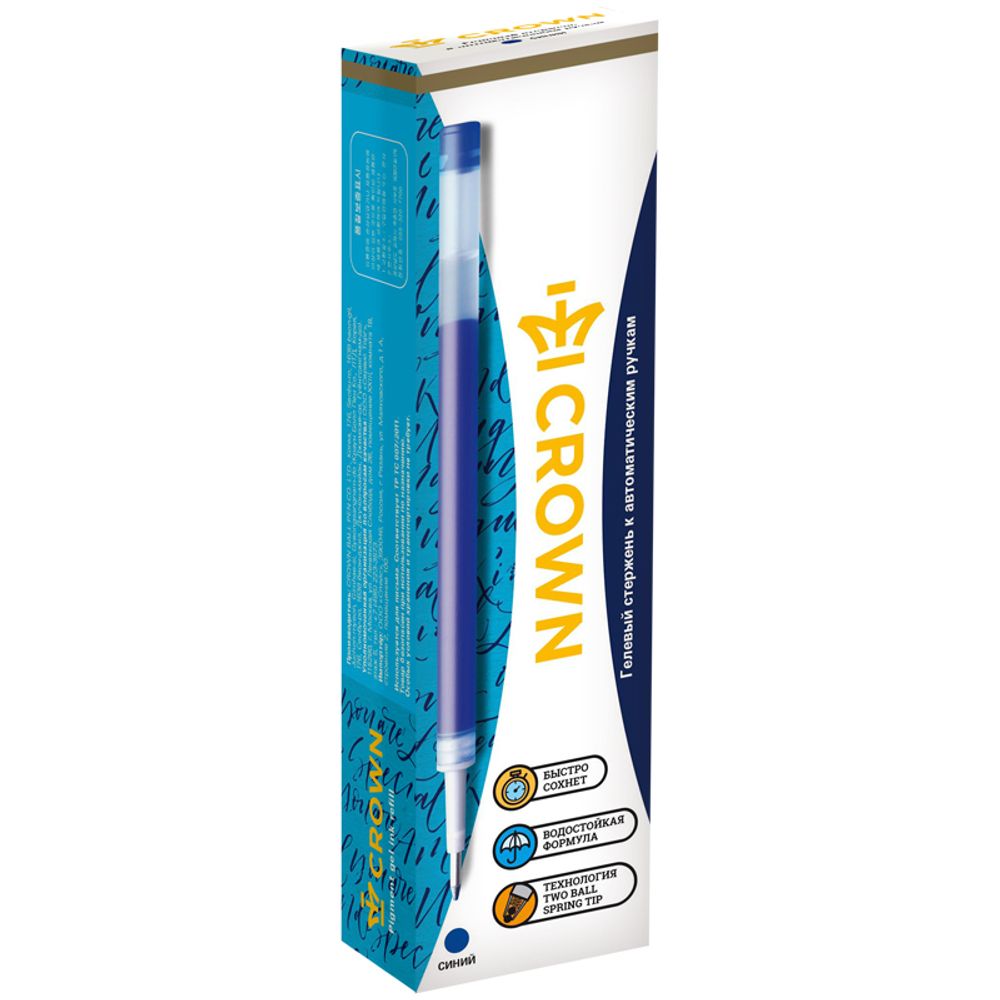 Стержень гелевый Crown "Auto Jell" синий (AJ-200)