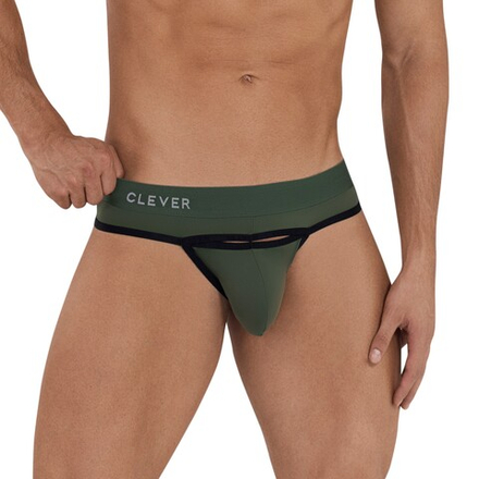 Мужские трусы стринги хаки Clever Moda CELESTIAL THONG 114710