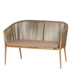 Уличный диван Cara 126 см, светло-коричневый