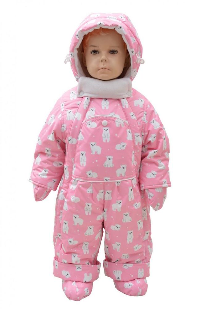 Комбинезон-трансф с отстёг.мех "Медвежата"р.80 (Rusland) А 72-18/роз