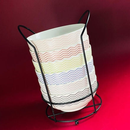 Lenardi 305-145 Набор из 6 салатников 15см на подставке в под.уп.(х6)Фарфор