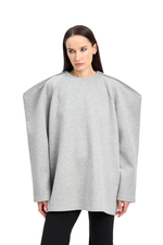 Свитшот с баской BAD GIRL Gray Melange