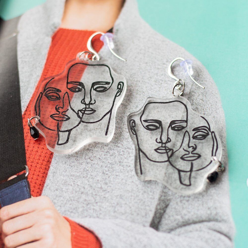 Слоны / Elephants, earrings, Gray