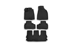 Коврики Standard, 3D в салон TOYOTA Highlander, 2014- , 5 шт. (полиуретан, чёрные) Element.CARTYT00003