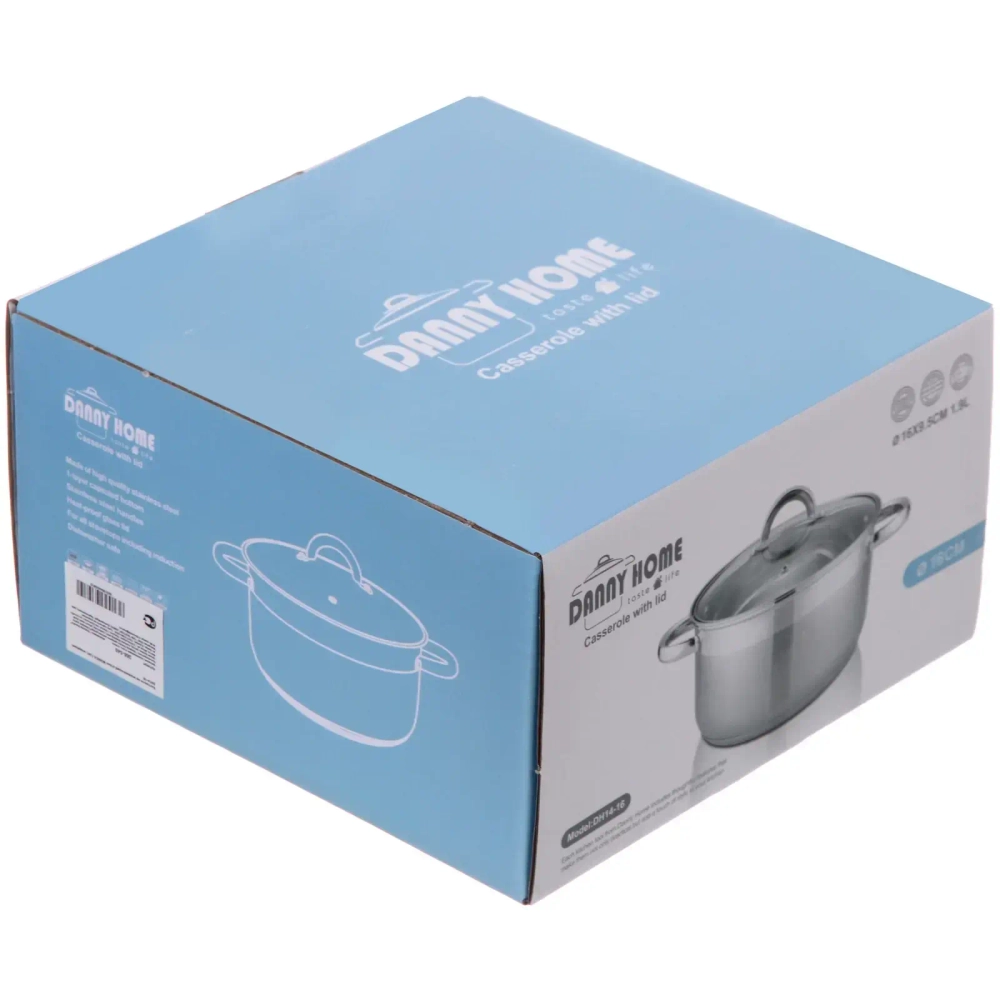 Кастрюля из нержавеющей стали MONICA 1,9л, индукция, DH14-16