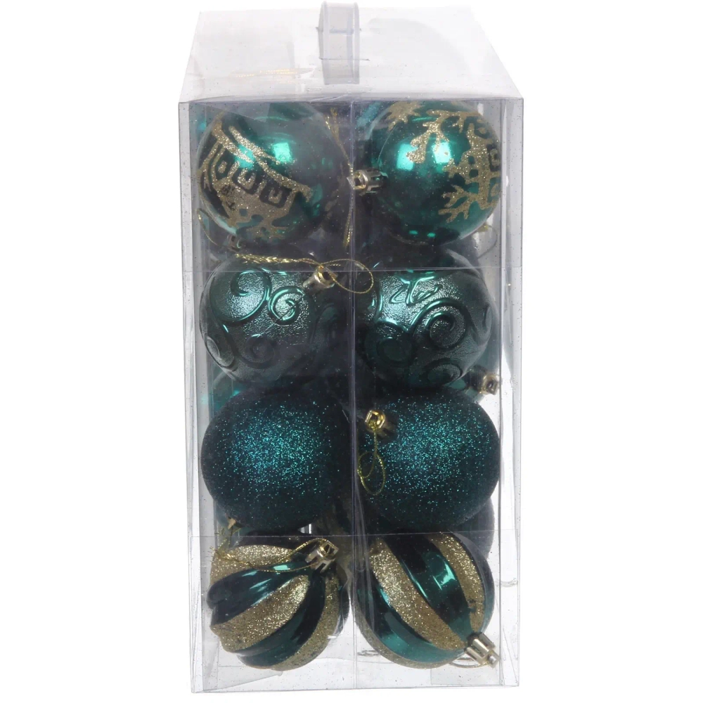 Набор ёлочных украшений «Wish» 6 см + 4 см (53 предмета), Изумруд