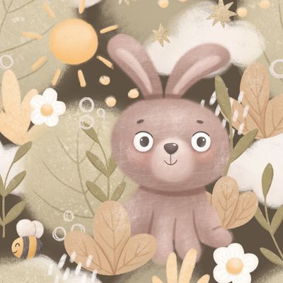 Зайки на темном фоне