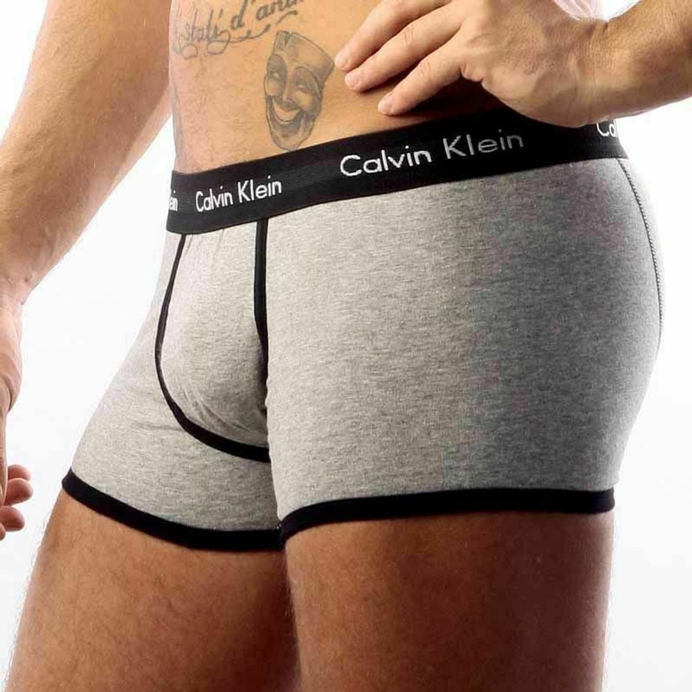 Мужские трусы хипсы Calvin Klein 365 Grey Black Boxer