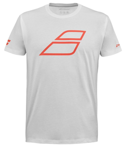Футболка для мальчика теннисная Babolat Strike Cotton T-Shirt Jr - white/strike red