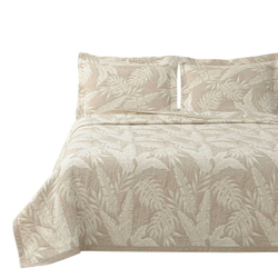 Покрывало 250х260 и 2 наволочки 50х70 Arya home Tropic бежевое