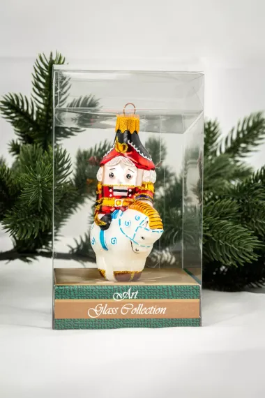 Елочное украшение Щелкунчик на лошади, стекло, 10 см., 1 шт., Витус (А348)