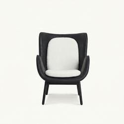 Дизайнерское кресло CUDDLE барашек/black