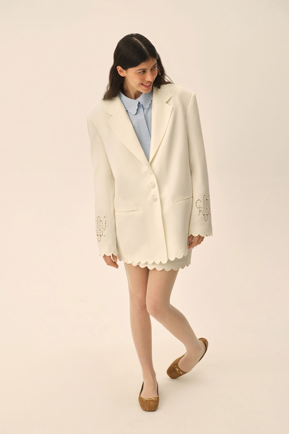 Жакет с ришелье ((Romantic CEO)), молочный