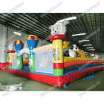 Надувной батут с крышей "Злой страшный серый волк"