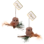 Подвеска «Птичка на веточке» 11 см (в ассортименте), Шампань