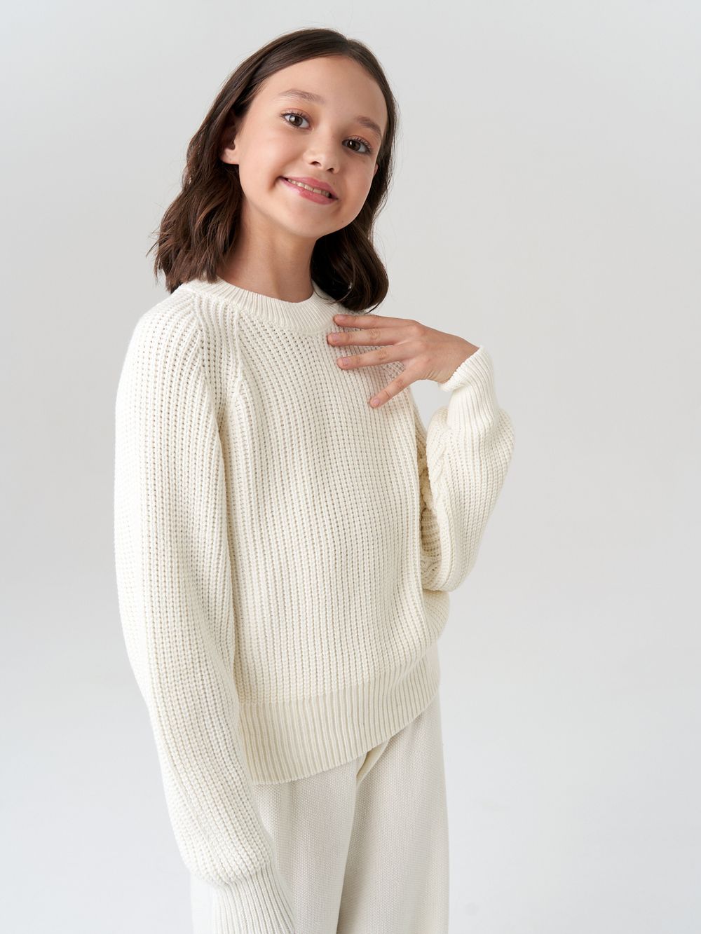 Джемпер для девочки AT1001 молочный