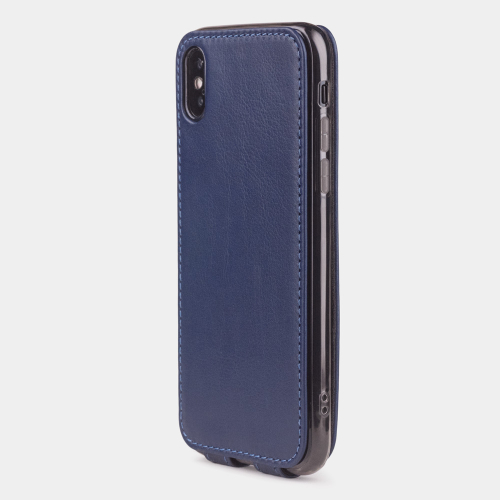 Чехол для iPhone X/XS из натуральной кожи теленка, цвета индиго