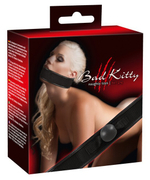 Кляп на широких нейлоновых ремешках Bad Kitty (Цвет: черный)