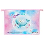 Папка для тетрадей ЮНЛАНДИЯ А4, 1 отделение, пластик, молния сверху, "Whale", 270110