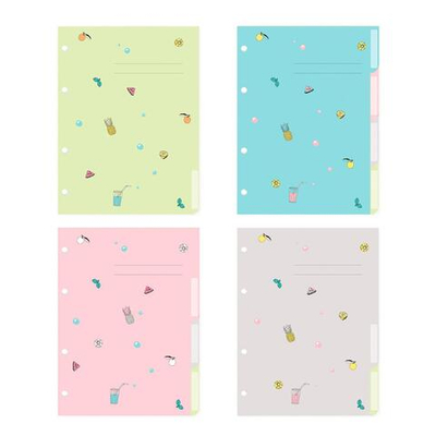 Разделитель листов на кольцах А5 4л. "JUICE PARTY" (Альт)