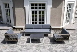 "Касабланка" лаунж-зона плетеная из роупа 5-местная, цвет серый