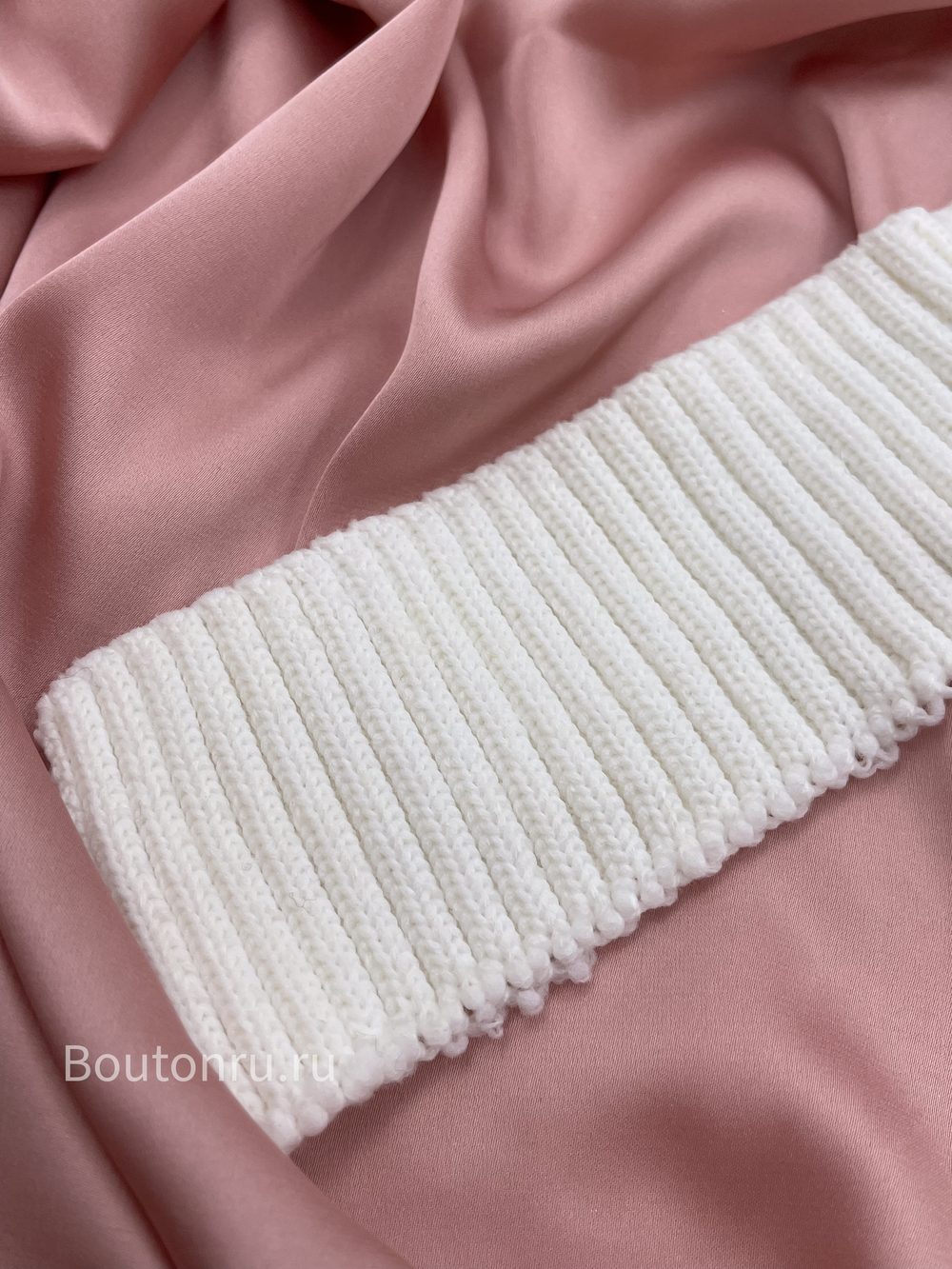 Подвяз вязаный белый (теплый белый) 0,7-0,75 м, ширина 6 см