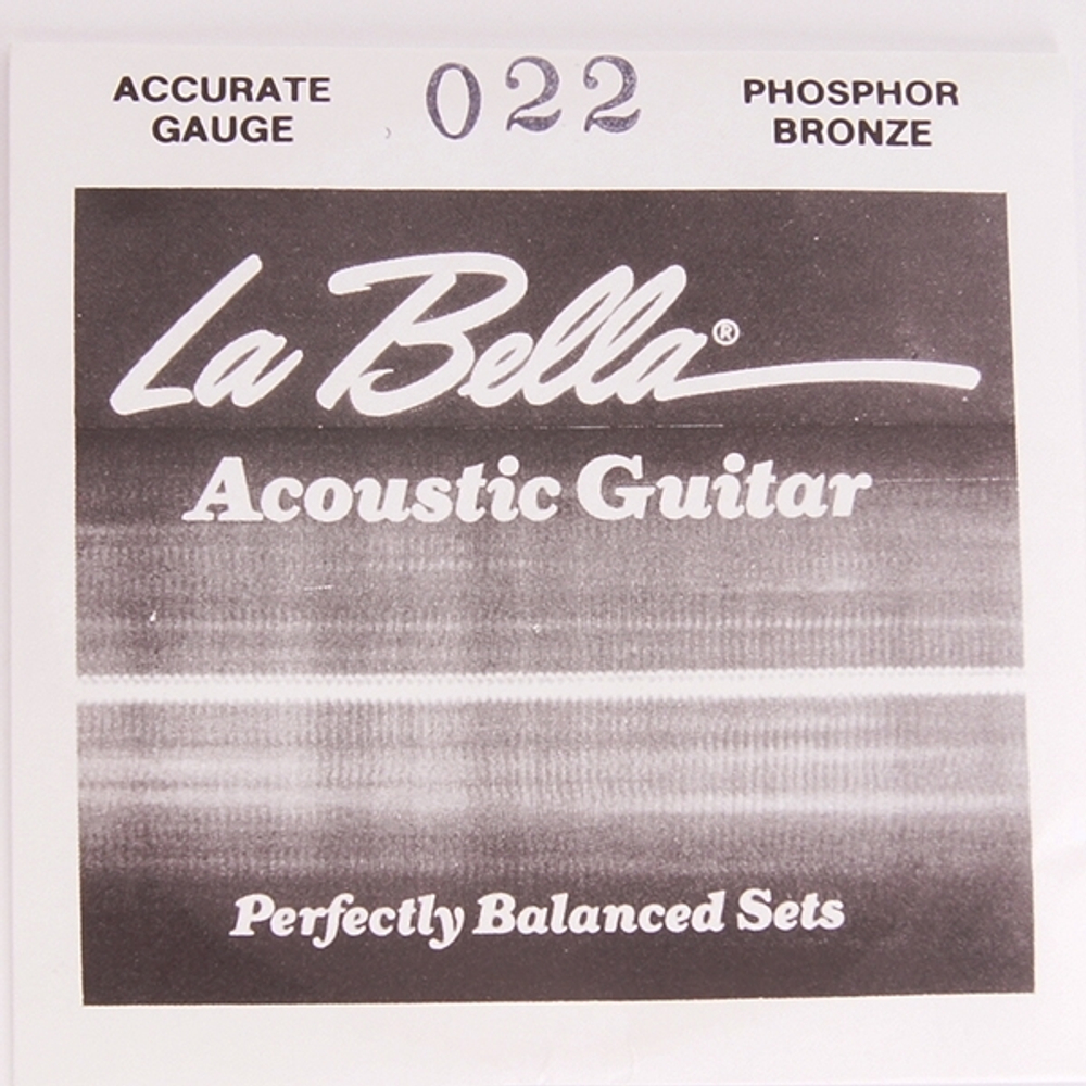 La Bella PW022 Отдельная струна для акустической гитары, 022, фосфорная бронза.