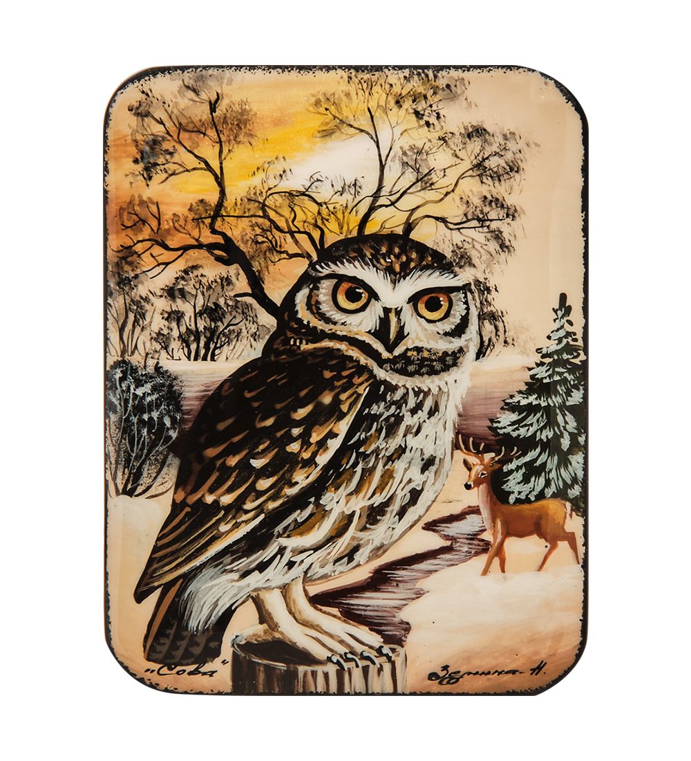 Народные промыслы ШК-55/176-C Шкатулка «Сова» исп. Земина