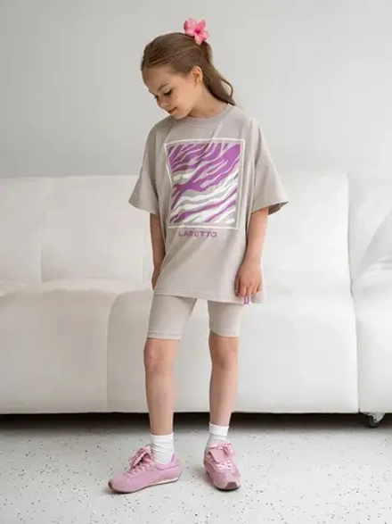 Летний костюм для девочки с велосипедками