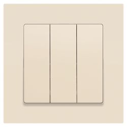 Выключатель Intro Accent 6-106-02 тройной, 10А-250В, IP20, СУ, AL/CU, сл.кость