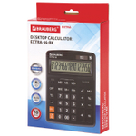Калькулятор настольный BRAUBERG EXTRA-16-BK (206x155 мм) 16 разрядов двойное питание черный