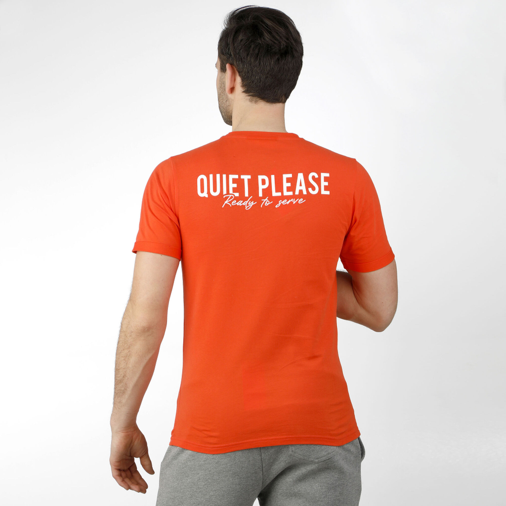 Мужское теннисное поло Quiet Please Ready To Serve T-Shirt Men - Orange, White