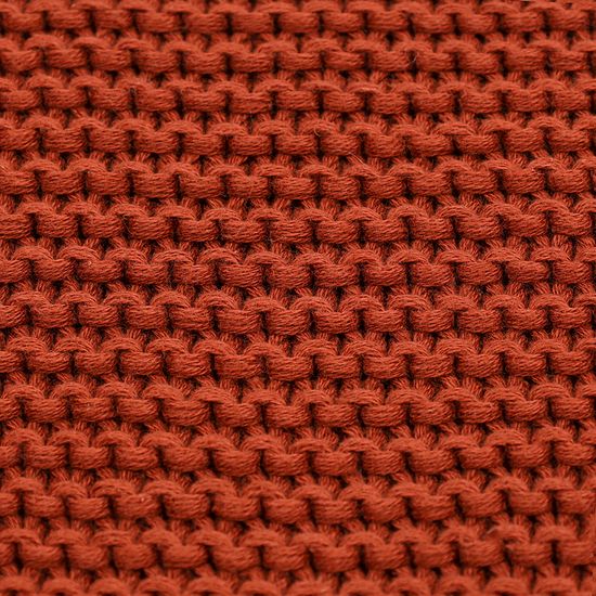 Плед из хлопка жемчужной вязки терракотового цвета из коллекции essential, 130х180 см
