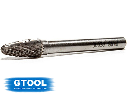 Борфреза GTOOL форма F парабола с закругленной головкой, диаметр головки 8мм