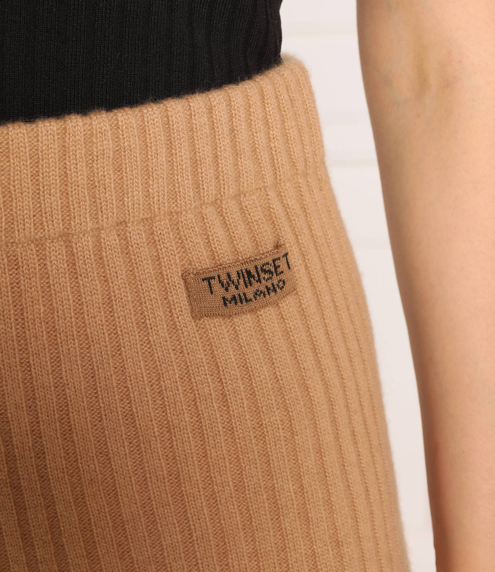 Хлопковые трикотажные штаны TWINSET - светло-коричневый(222TP3342)