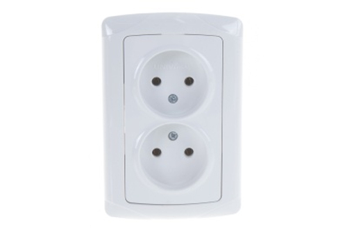 Розетка 2-ая б/з бел Маргарита СП керамика 16А 220В (5/10/200)