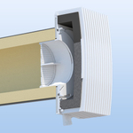 Приточный клапан стеновой NovaSTYLE КИВ-125 с трубой 0,5 м, фильтром и решеткой RAL7024