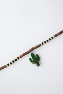 ZARA ПОДВЕСКА ИЗ ДЕРЕВЯННЫХ БУСИН, КОРИЧНЕВЫЙ