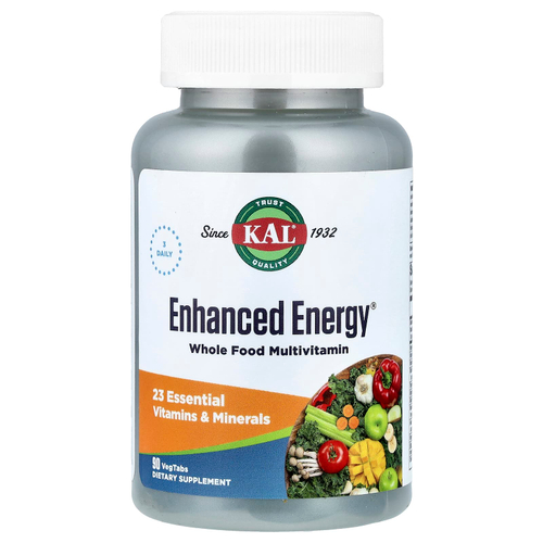 KAL, Enhanced Energy®, мультивитамины из цельных продуктов, 90 растительных таблеток