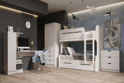 Компьютерный стол Юниор-4, Шарли Белый, Дуб Крафт Белый