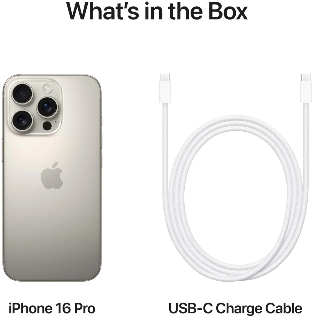 Смартфон Apple iPhone 16 Pro 128 ГБ, eSIM, Natural Titanium (США)