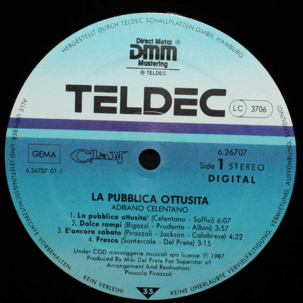 Adriano Celentano / La Pubblica Ottusita (LP)