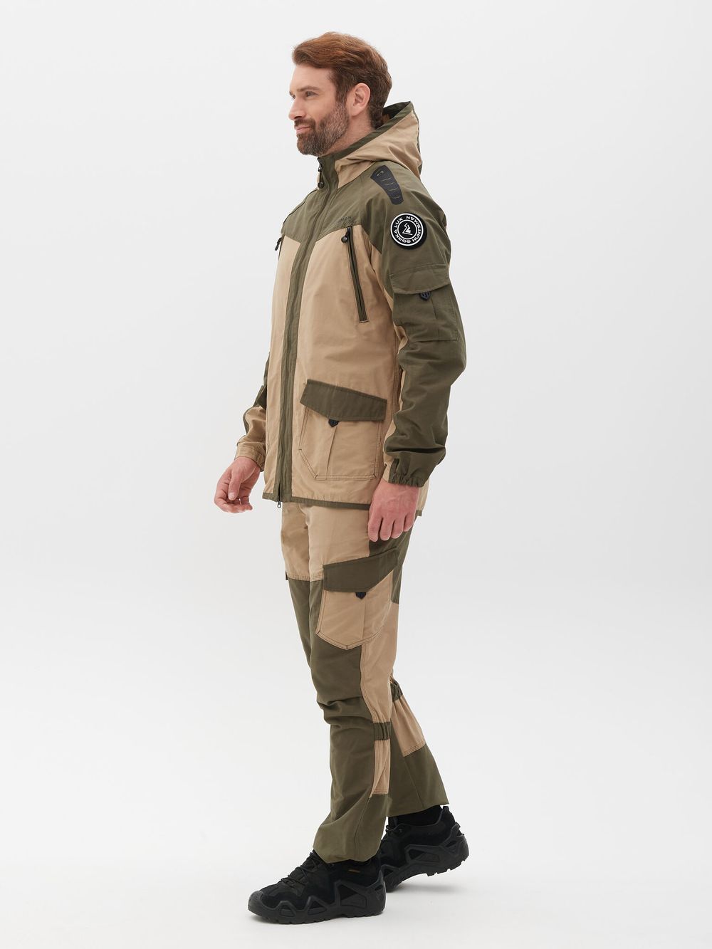 Костюм летний Горка-Люкс ткань Nylon Cotton Рип-Стоп цвет Хаки/Песок