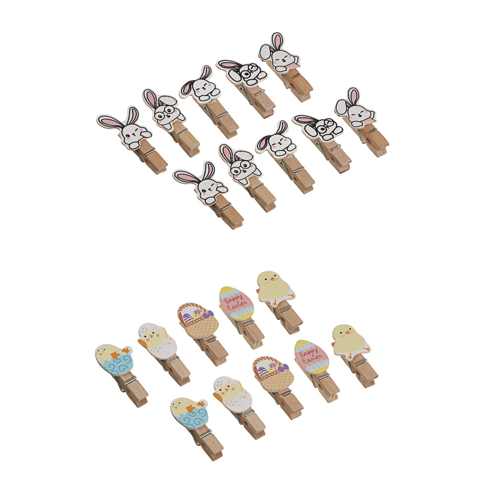 Набор прищепок тм LADECOR, дерево, металл, 14,5х12 см, 10 шт, 2 вида