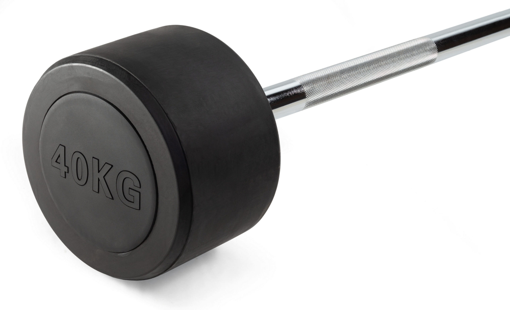 Штанга неразборная обрезиненная 40 кг. Прямой гриф. VictoryFit VF-DX4400