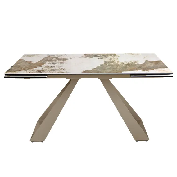 Раздвижной обеденный стол 1117/MC22052DT-MARMOL из керамики в мраморной отделке и стали